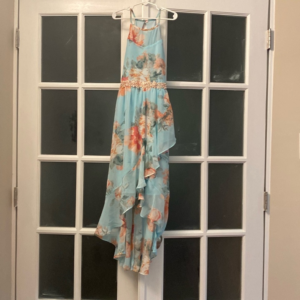 Floral-Print High-Low Hem Dress
